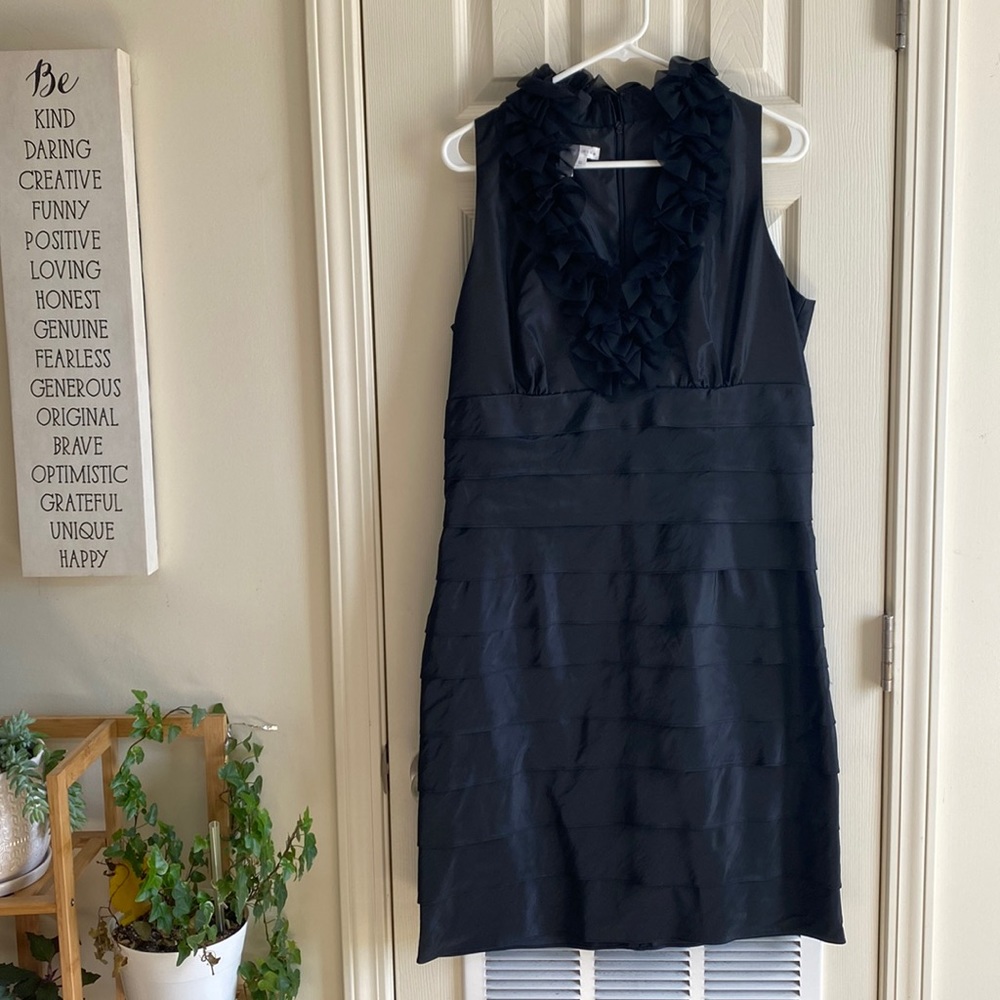 London Times sleeveless black dress